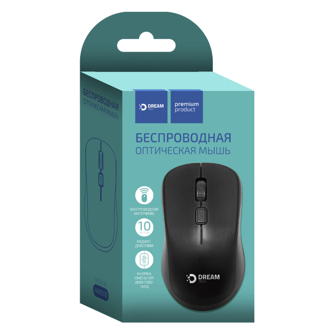 Мышь беспроводная Dream 4W018 черный