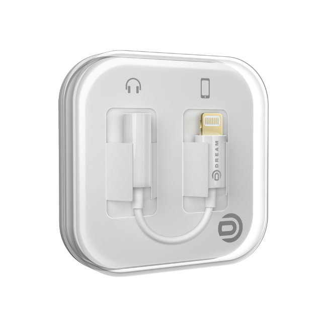 Адаптер Dream LA01 Lightning-Aux Bluetooth,белый б\упак