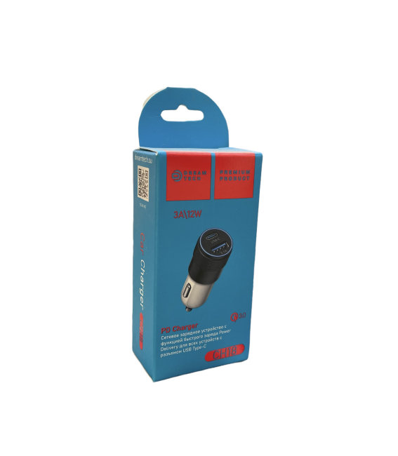 Авто з\у DRM-CH18 1USB+1Type-C 3A чёрно- белый