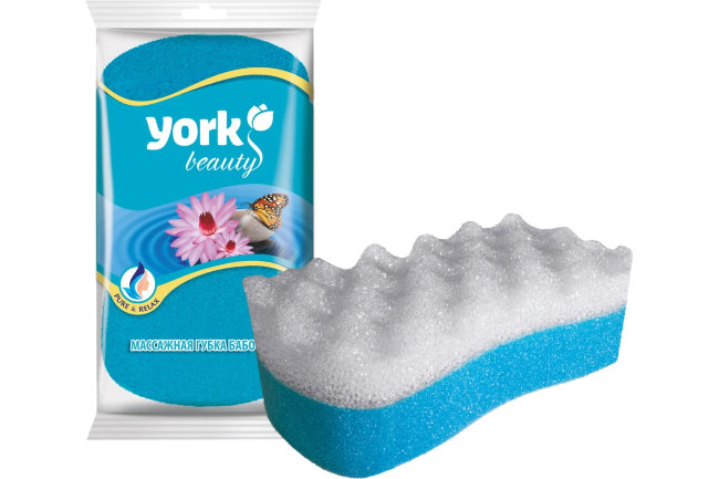 Губка для тела YORK 16.4*9.3*5см БАБОЧКА арт.011030