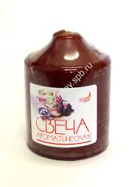 Свеча бочонок 70*100 (длинный) бордо-лесные ягоды (12)