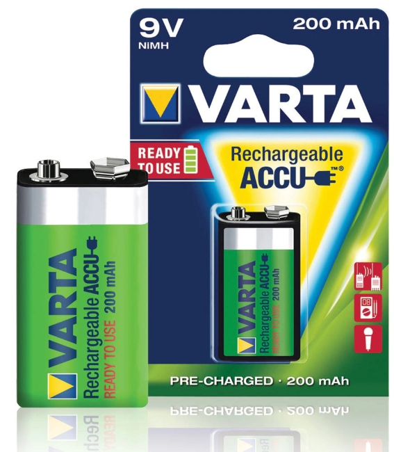 Э\п Varta 6F22 9v крона 200ma аккумулятор
