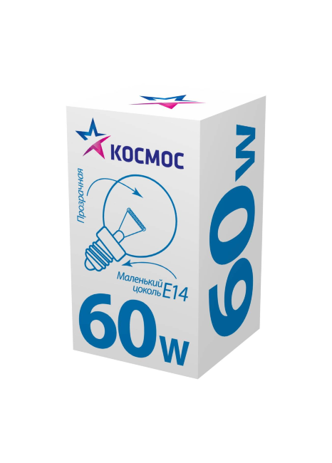 Лампа Космос 60в-Е14 шарик прозрач