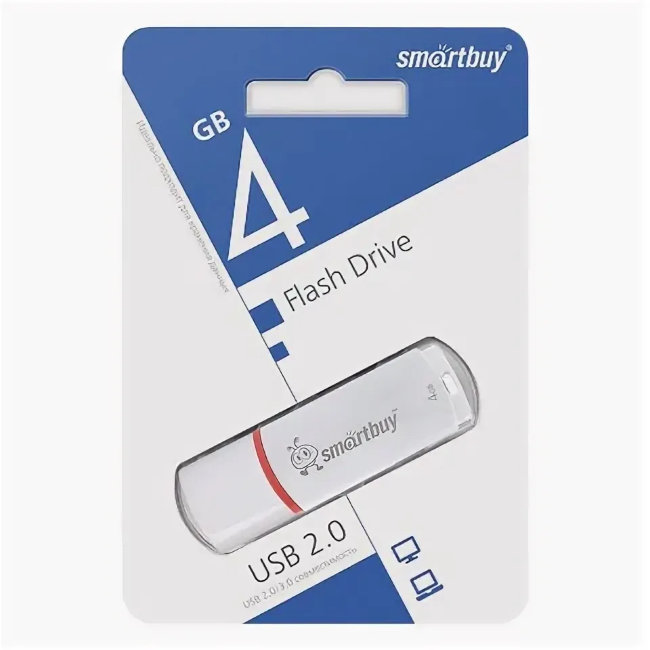 Флешка USB Smartbuy 4GB Crown белый