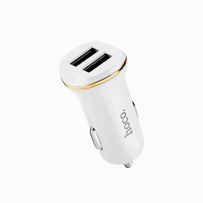 Авто з\у HOCO Z1 2USB 2100ma белый(автомобильная)