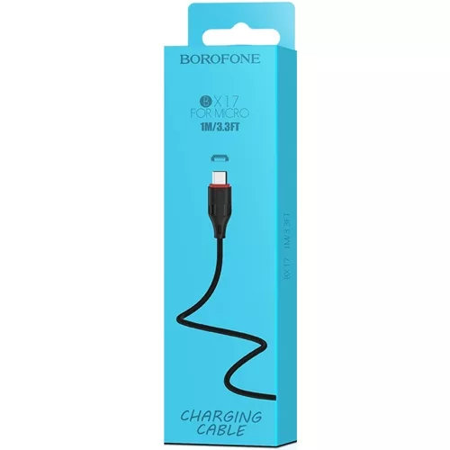Кабель Borofone BX17 MicroUsb 2.0A 1метр чёрный