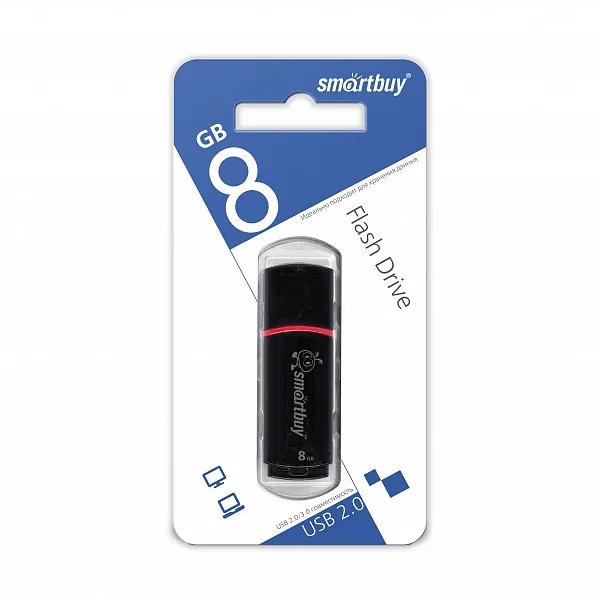 Флешка USB Smartbuy 8GB Crown чёрный