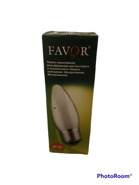 Лампа FAVOR 40в-Е27 свеча матовая