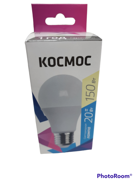 Лампа свд Космос А60 20W E27 3000K (Тёплый свет)
