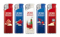 Зажигалка пьезо цветная FIFA арт P-01 (50)