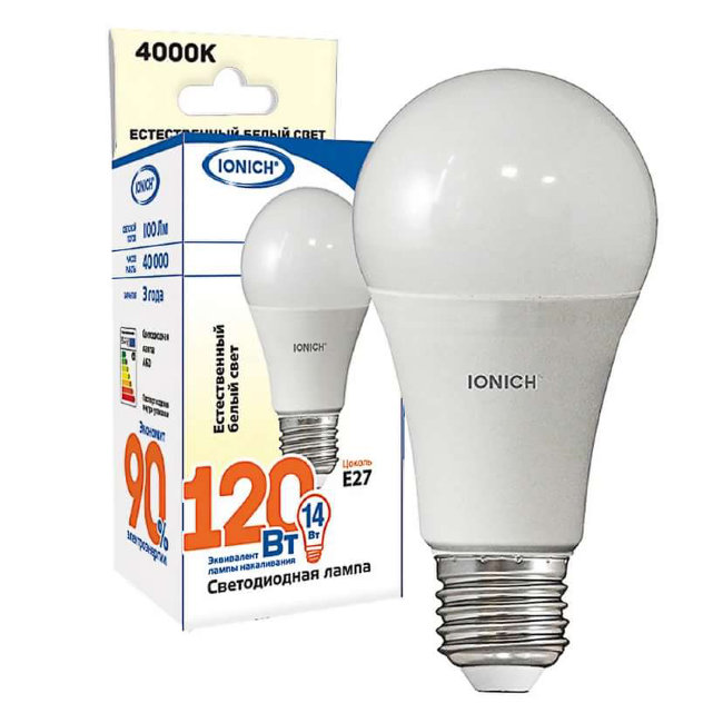 Лампа свд  IONICH  А60 14W E27 4000K