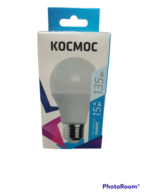 Лампа свд Космос А60 15W Е27 4500К  хол. свет