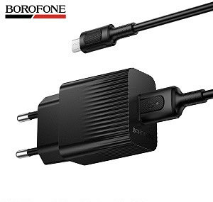З\У Borofone BAS71A 1USB + кабель MicroUSB 10.5W 2.1A чёрный