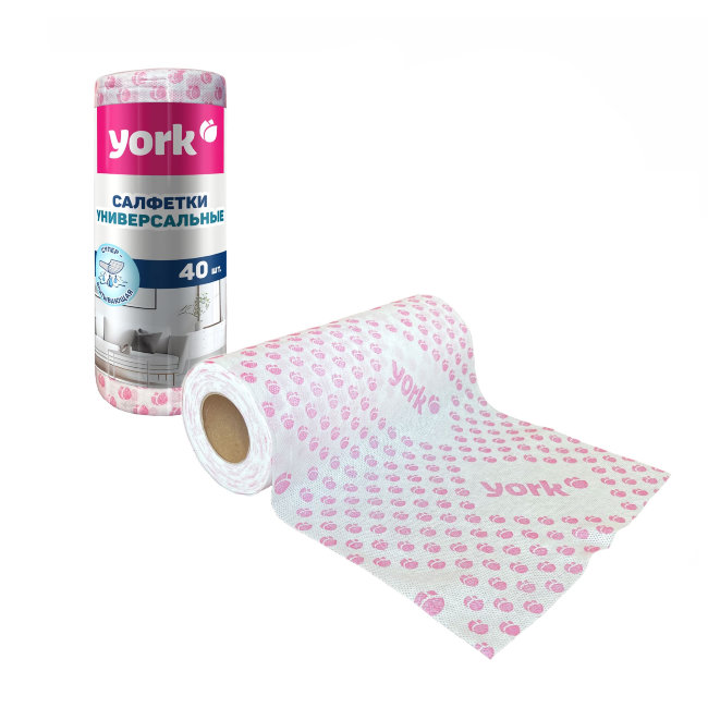 Салфетка вискозная в рулоне YORK супервпитывающая 40*25см 40шт арт.020480