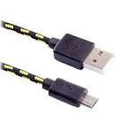 Кабель BLAST  BMC-112 USB-microUSB 1м белый\чёрный тканев оплётка