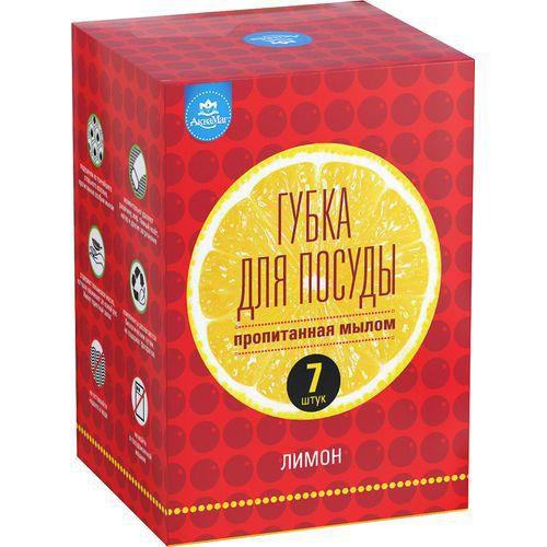 Мыльная губка Лимон 7шт АкваМаг