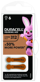 Э\п Duracell  ZA312 BL6 д\слух аппаратов