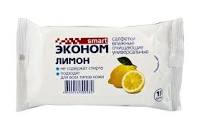 Салфетки влажные SMART эконом 15шт лимон (108)