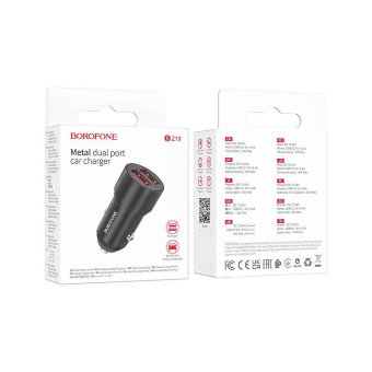 Авто з\у Borofone BZ19 2USB 36W чёрный(автомобильная)