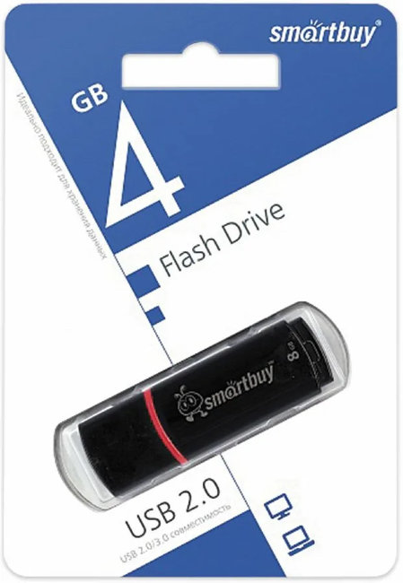 Флешка USB Smartbuy 4GB Crown чёрный