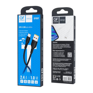 Кабель GFPower Type-C 1м чёрный (06T)
