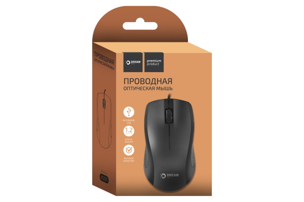 Мышь проводная DREAM DRM-M201-01 чёрная