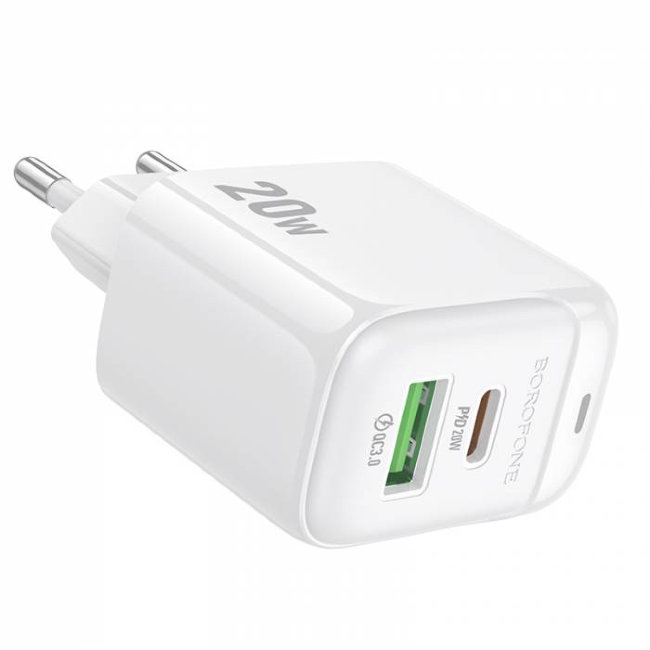 З\У Borofone BAS44A 1USB-1Type-C 20W белый