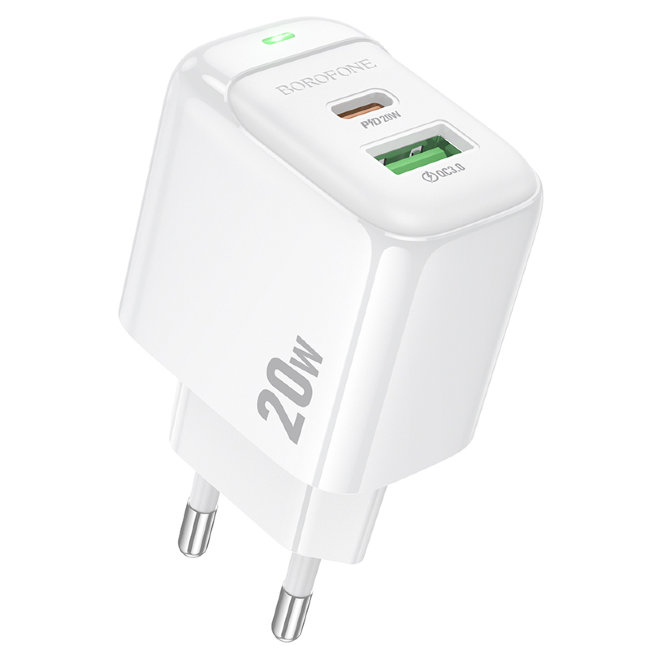 З\У Borofone BAS44A 1USB-1Type-C 20W белый