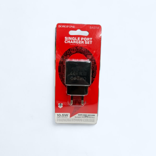 З\У Borofone BAS11A 1USB 2.1A чёрный
