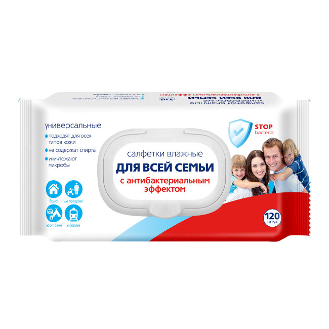 Салфетки влажные антибактериальные 120шт Светофор (20)