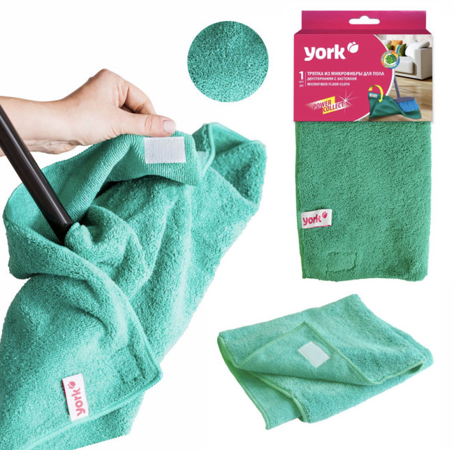 Тряпка для пола - микрофибра YORK 50*60 390гр/м2 двухстороняя, липучки арт.026070 Тряпка для пола - микрофибра YORK 50*60 390гр/м2 двухстороняя, липучки арт.026070