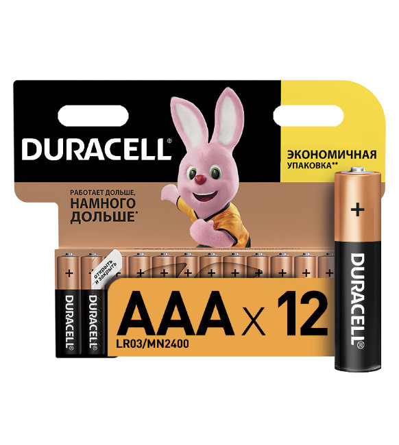 Э\п Duracell LR03 BL12 Бельгия (новый дизайн)