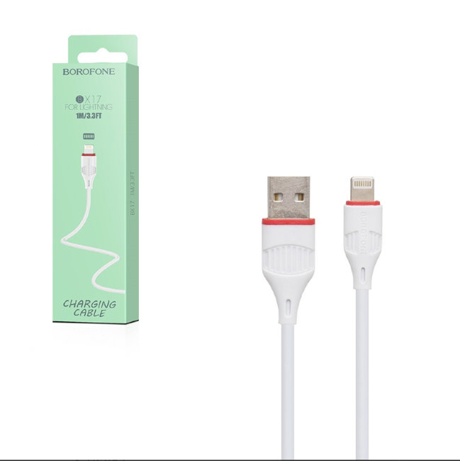 Кабель Borofone BX17 Lightning 2.0A 1метр белый